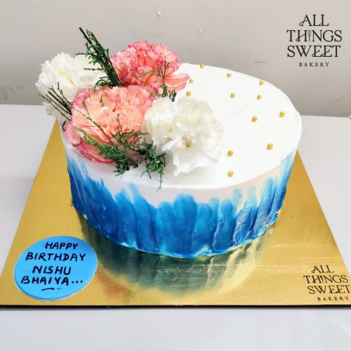 1 kg Fresh Flowers Cream Cake 1900_-