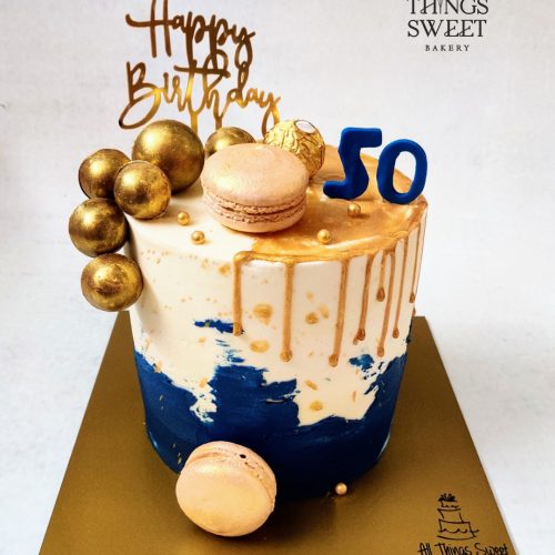 50th Birthday Cream Cake 2.5 kg 5000_-