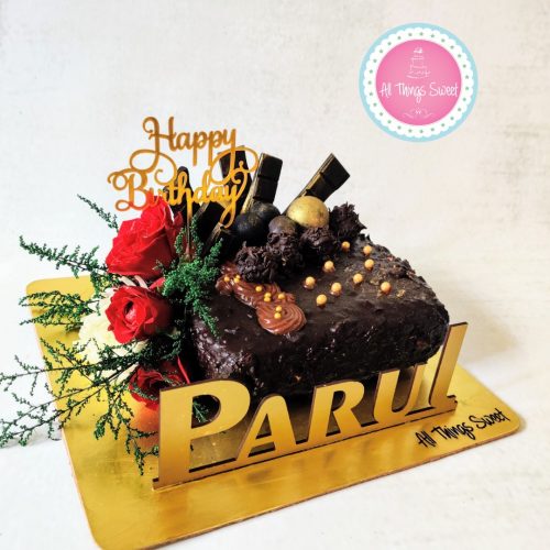 Chocolate Overload Cake with Fresh Flowers 2 kg 4700_-