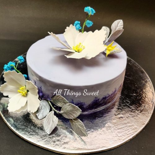 Lavender Flowers Themed Cake